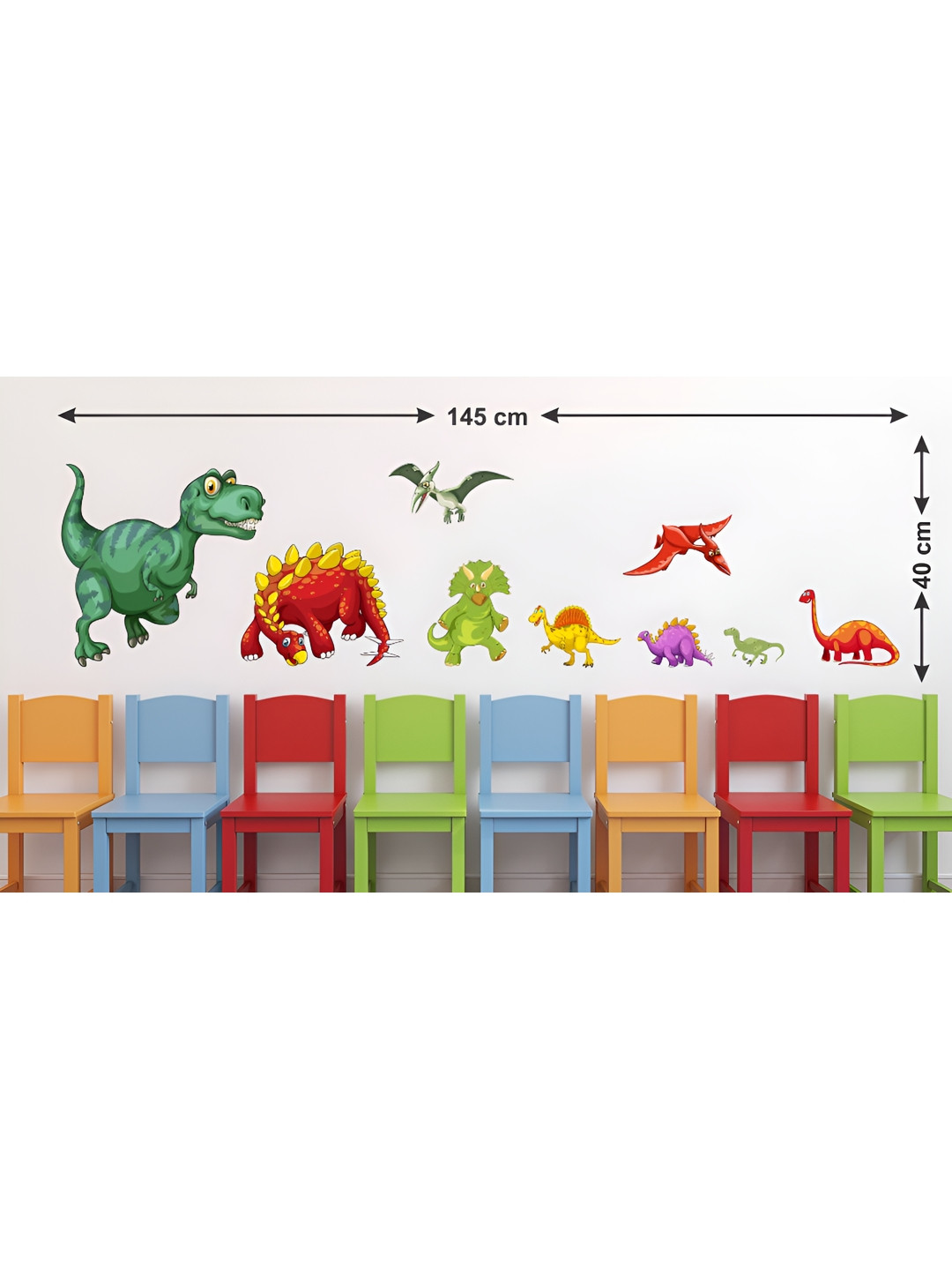 LANSTICK Red & Blue Wild Animals Wall Sticker