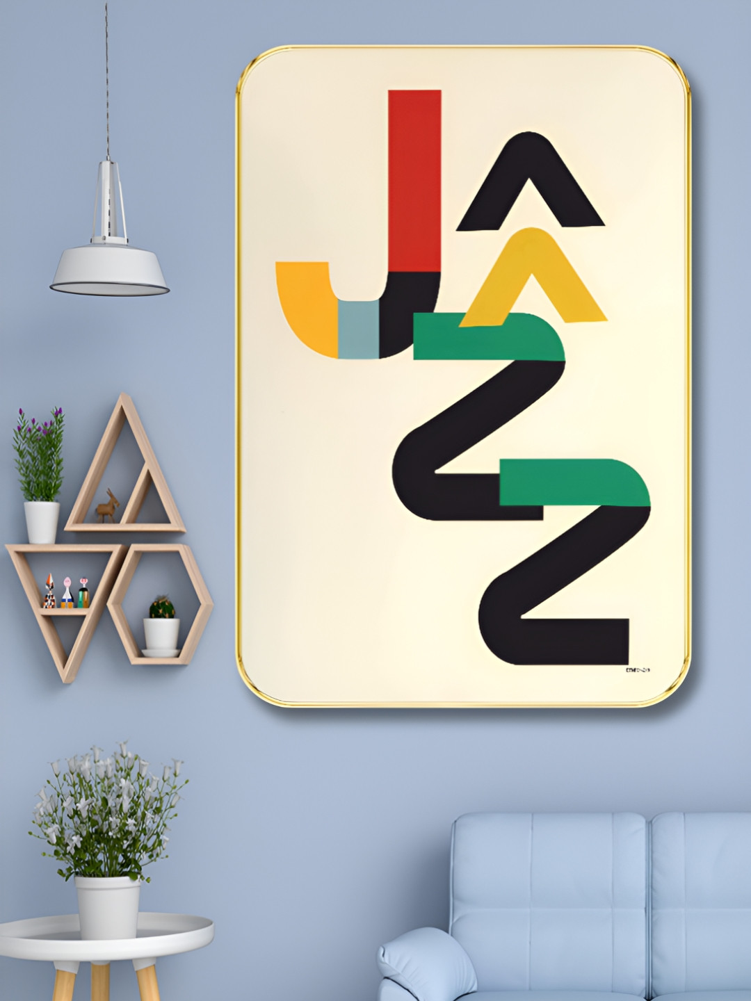 Livin'luxe Beige & Black Jazz Typography Printed Wall Art