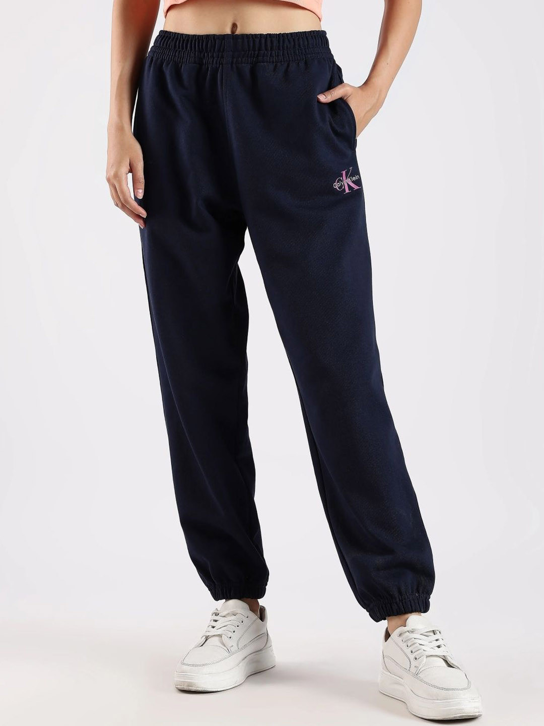 Calvin Klein Jeans Women Cotton Mid Rise Jogger Trousers