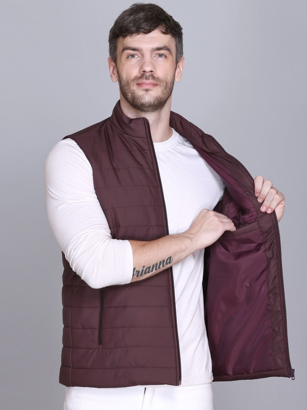 Rare Times Mock Collar Lightweight Puffer Jacket