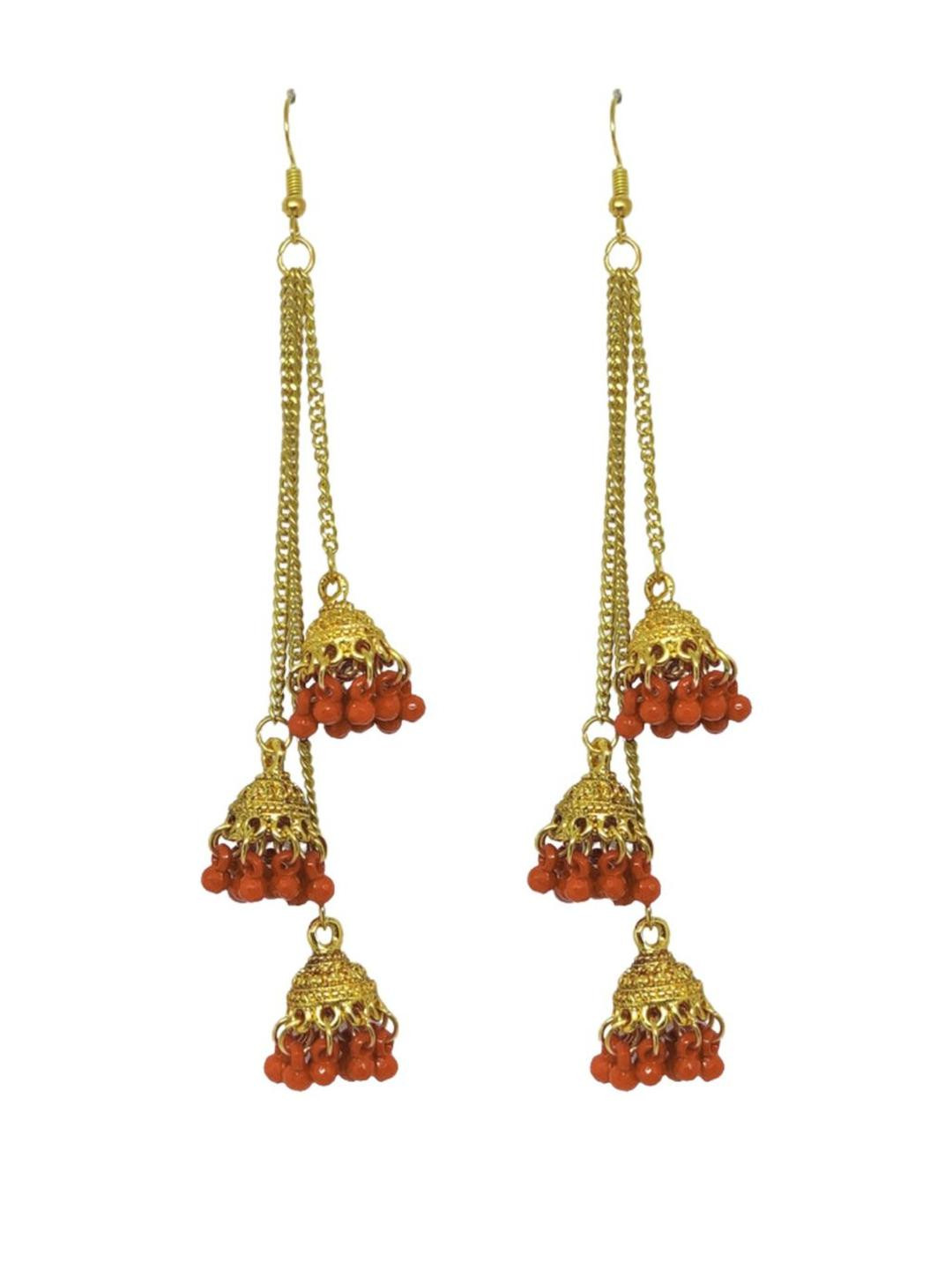 Weariton Women Golden Long Chain Earrings