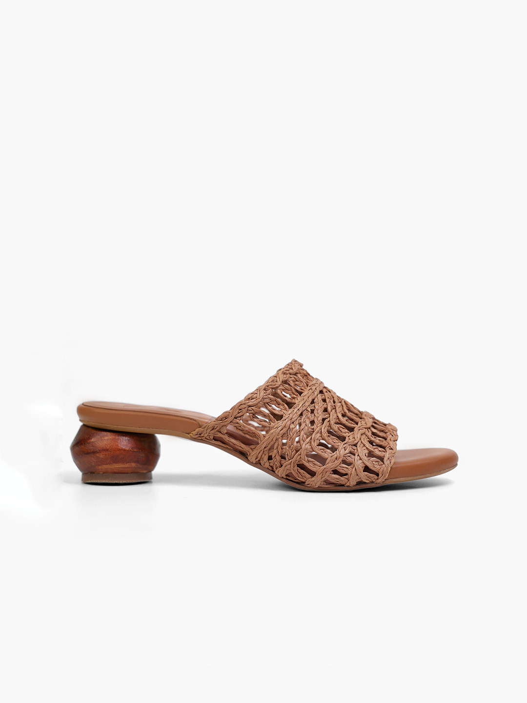 BIRDHOUSE Women Birdhouse Baya Matka Heels Dark Tan Sculpted Block Heel Party Sandals