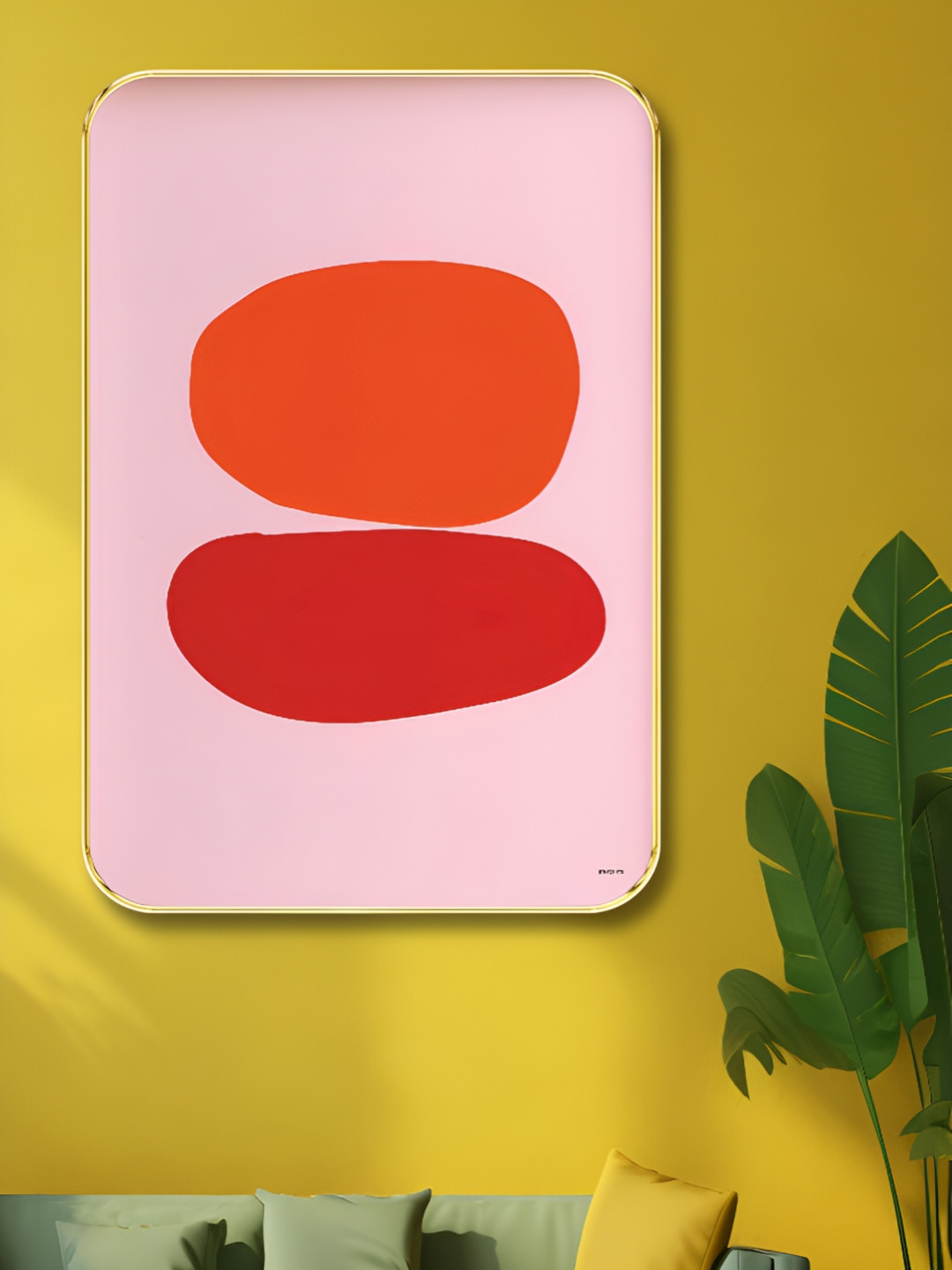 Livin'luxe Pink & Red Minimalist Printed Wall Art