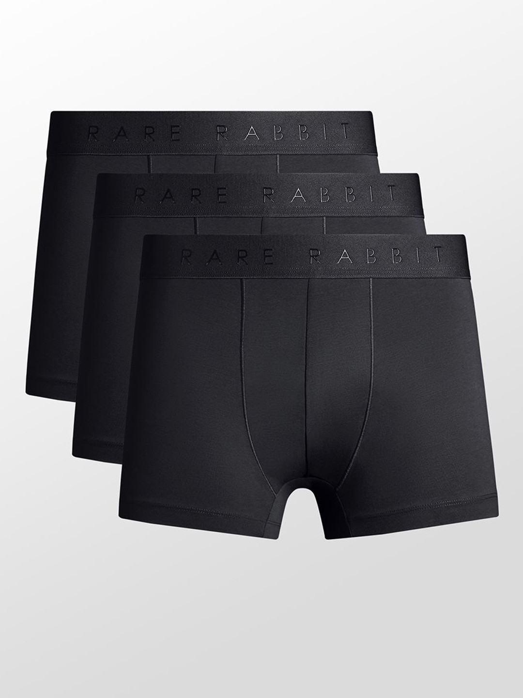 RARE RABBIT Pack Of 3 Cotton Stretch Short Trunks CLOSE PRIMARY BLACK