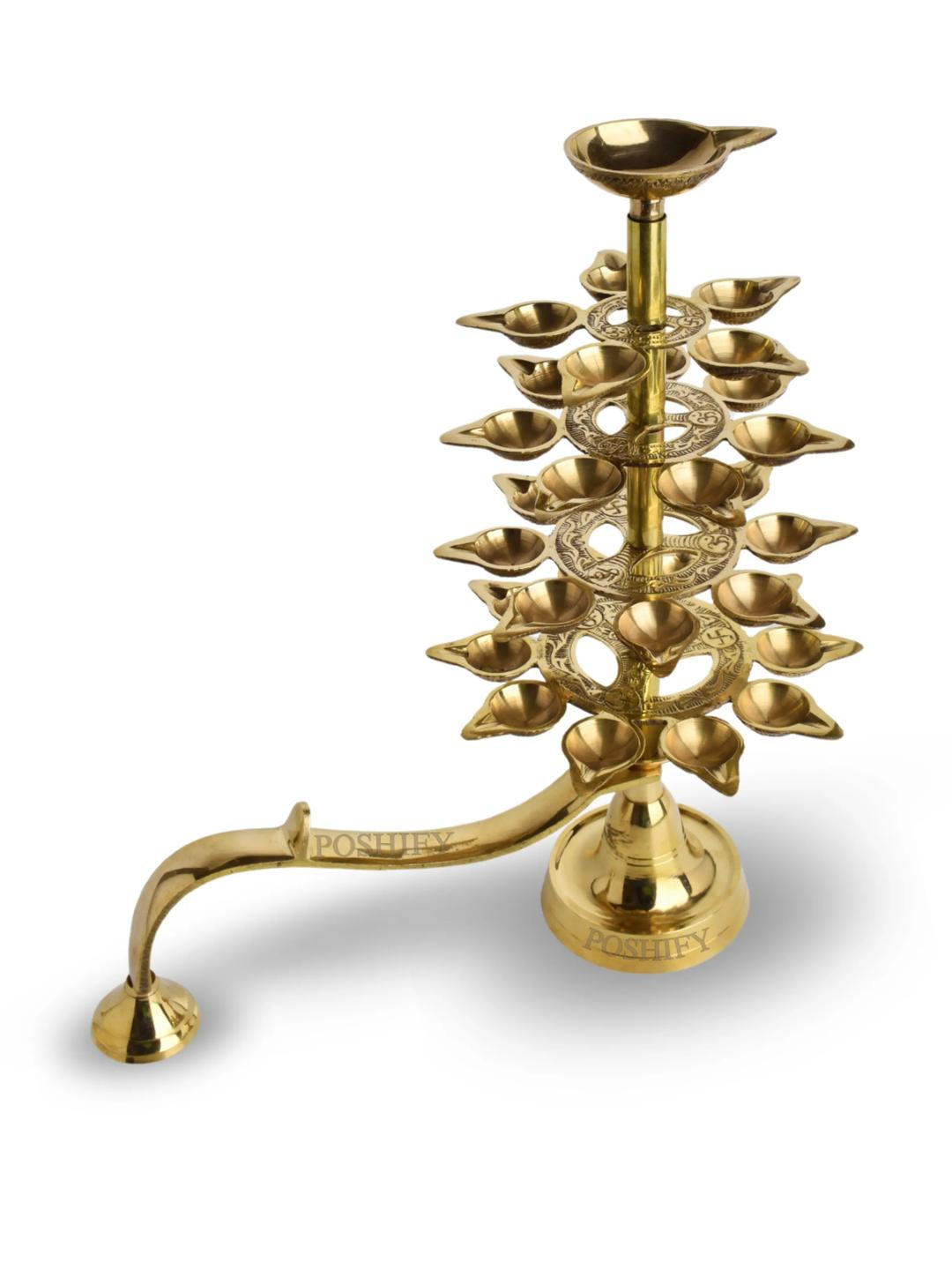 POSHIFY 31-Diya Brass Step Aarti for Auspicious Beginnings