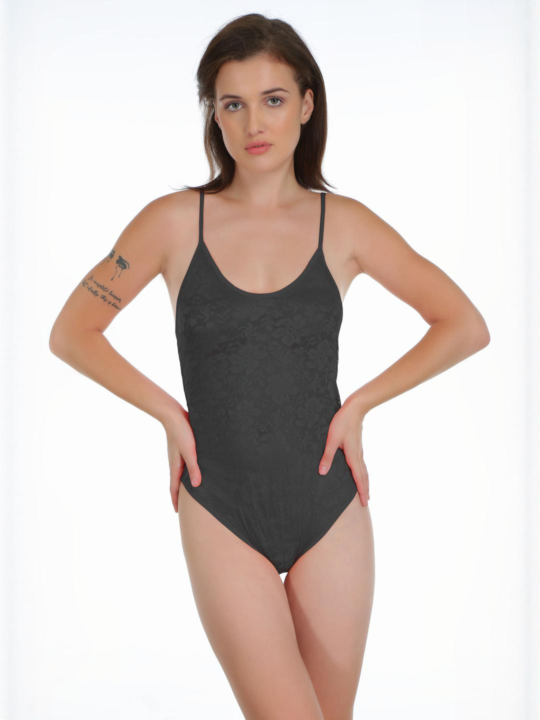 Women Black Net Lace Self-Design Baby Doll Hot Nighties Honeymoon Dress Newly Married Couples