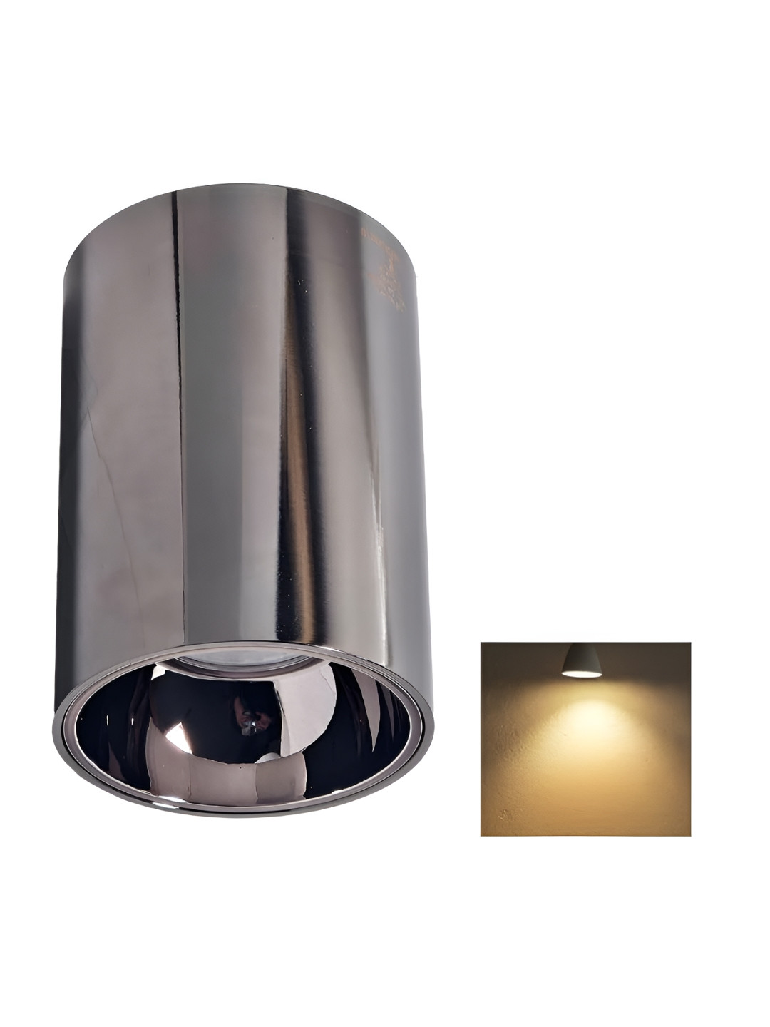 Mufasa Silver-Toned Cylinder Shaped Ceiling Lamp
