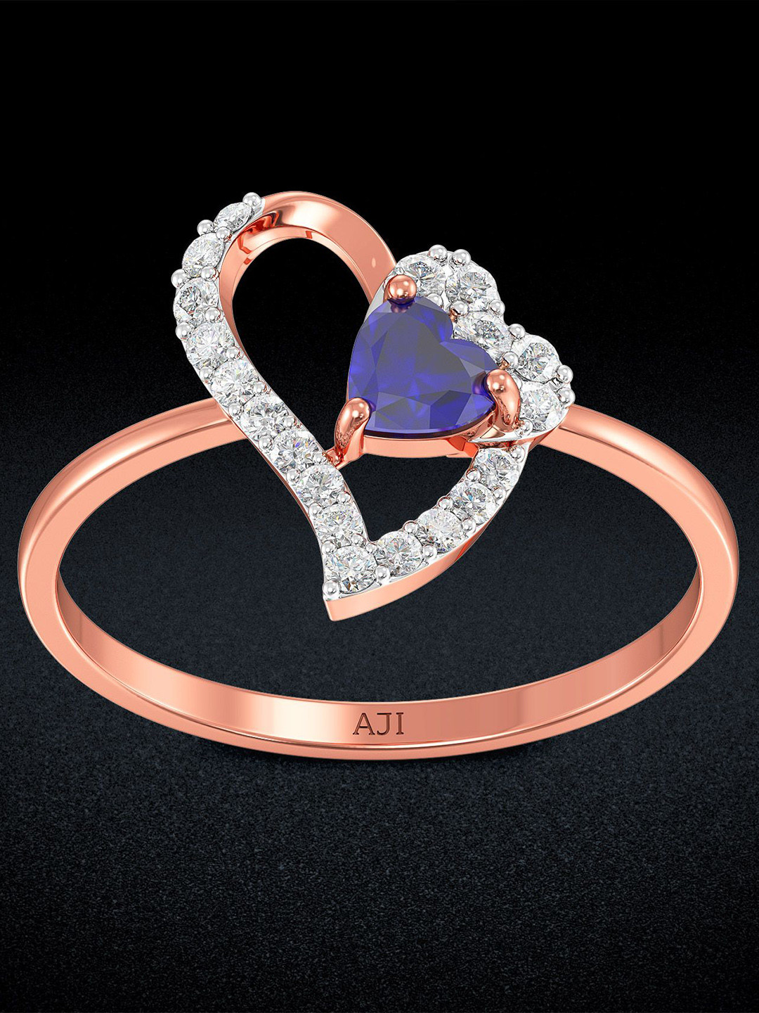 Joyalukkas Radiant Blue Heart Diamond Ring