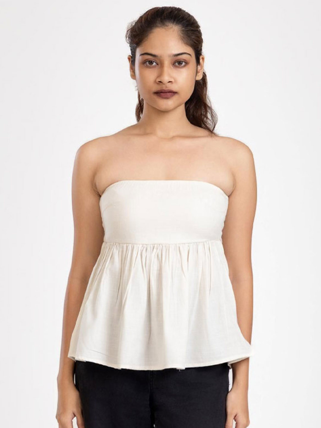 Past Modern Strapless Cotton Tube Top