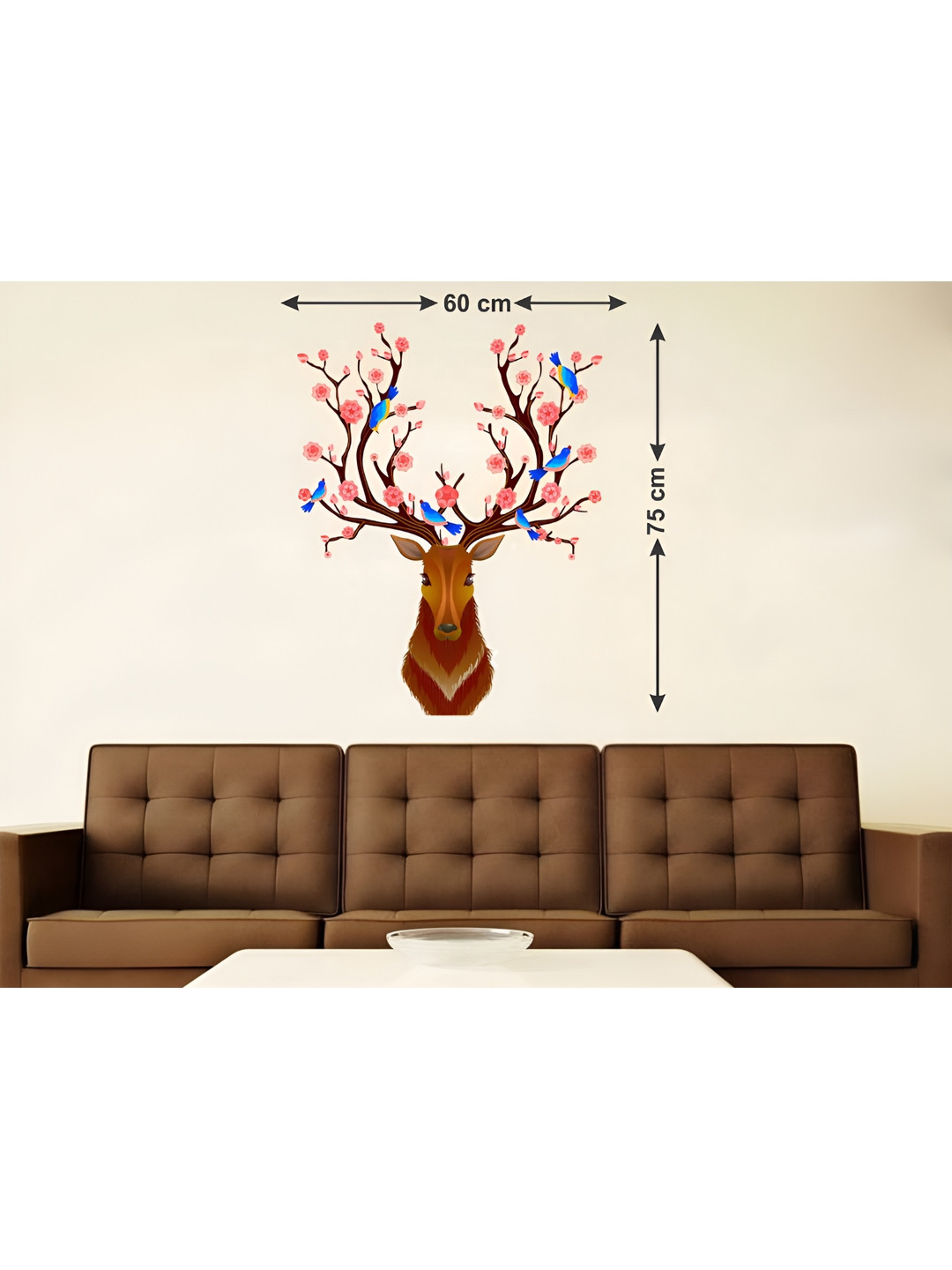 LANSTICK Printed Big Deer Wall Sticker