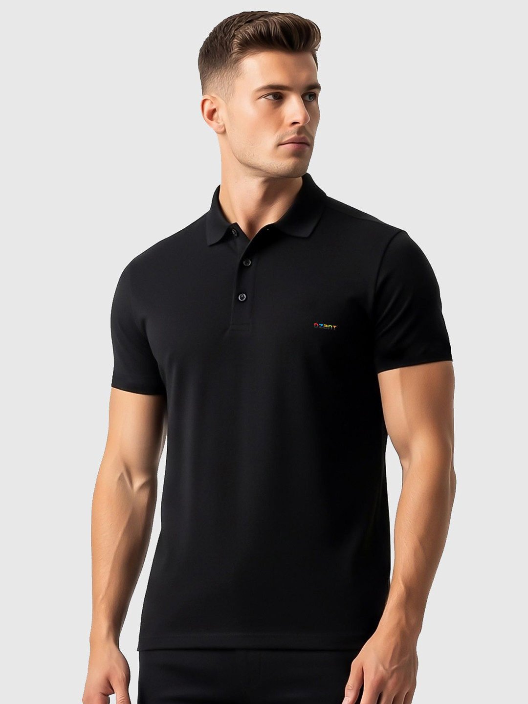 Dzant Men Air Max Solid Polo Collar Cotton Regular Fit T-shirt