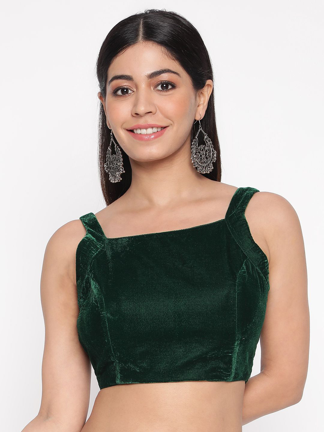 flaher Square Neck Sleeveless Saree Blouse