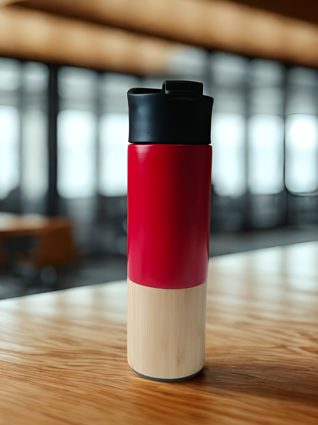 THE HOME CO. Red & Brown Stainless Steel Water Bottle 300.0 ML
