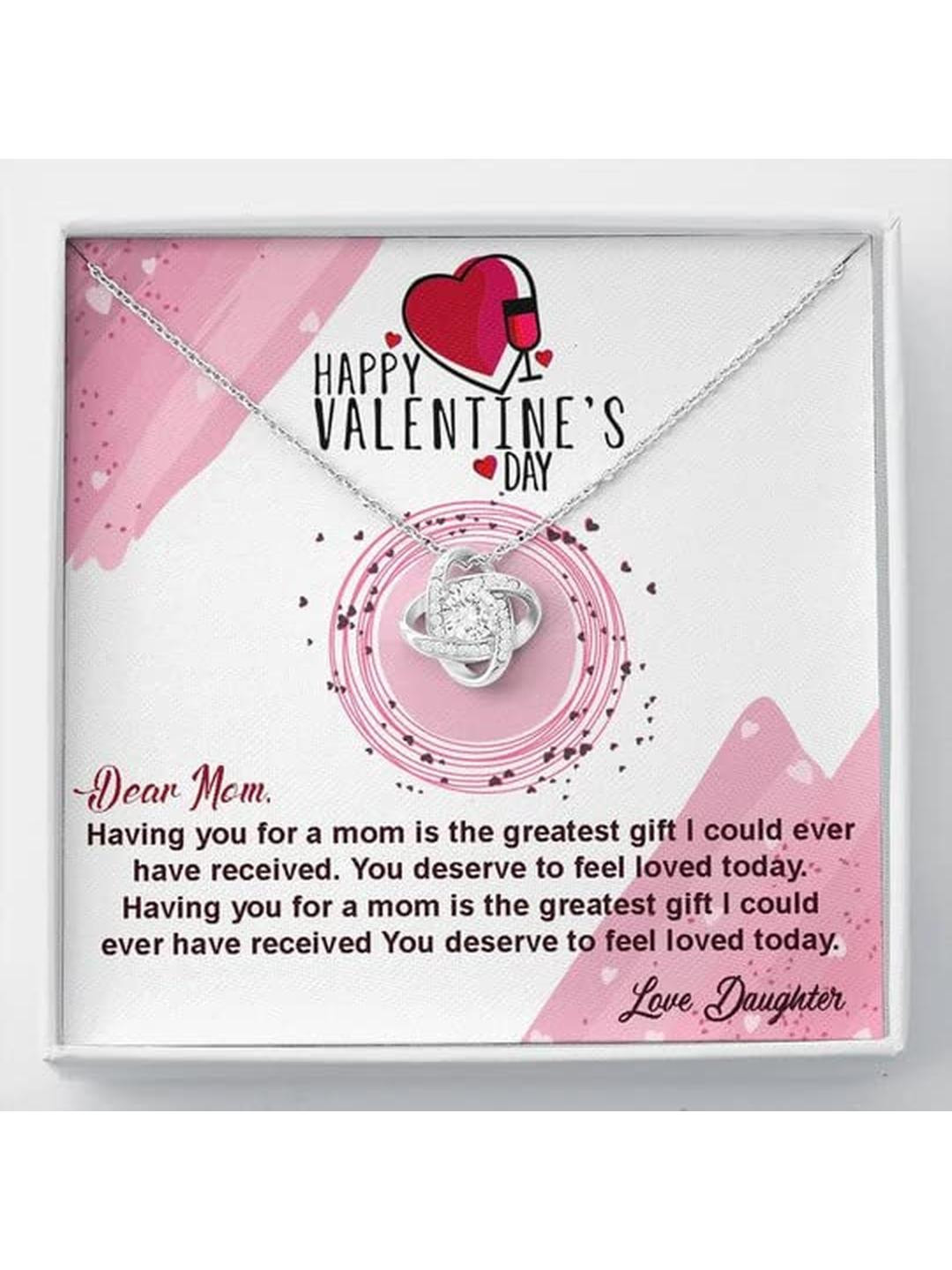 Sterling Silver Gift MOM NECKLACE, LOVE KNOT NECKLACE HAPPY VALENTINE S DAY GIFT FOR MOM GIFT