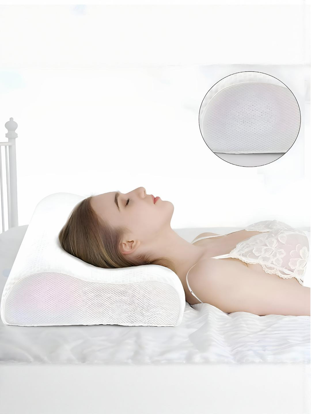 Cervical Orthopaedic Contour Memory Foam Pillow for Side, Stomach Sleepers & Anti-Snoring Relief