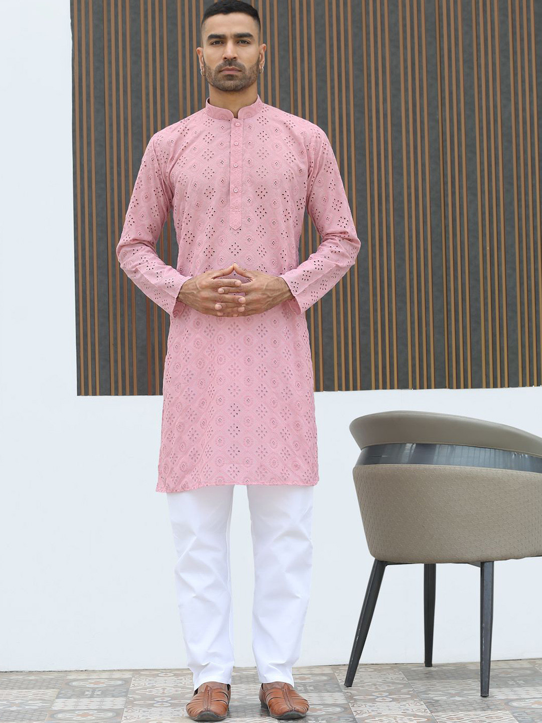 KRAFT INDIA Men Textured Kurta with Pyjama
