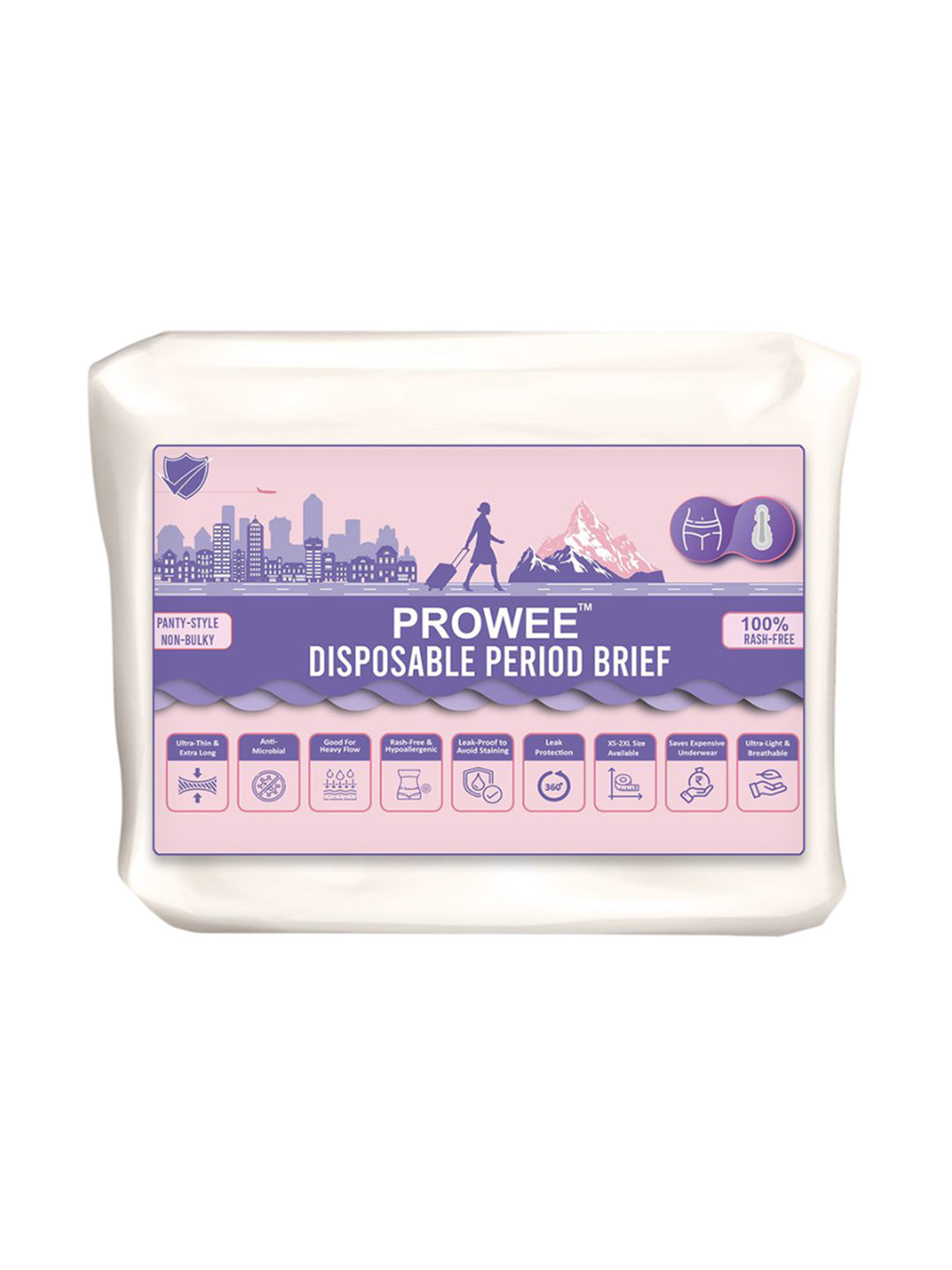 Prowee 15Pcs Leak-Proof Overnight Protection Disposable Period Briefs