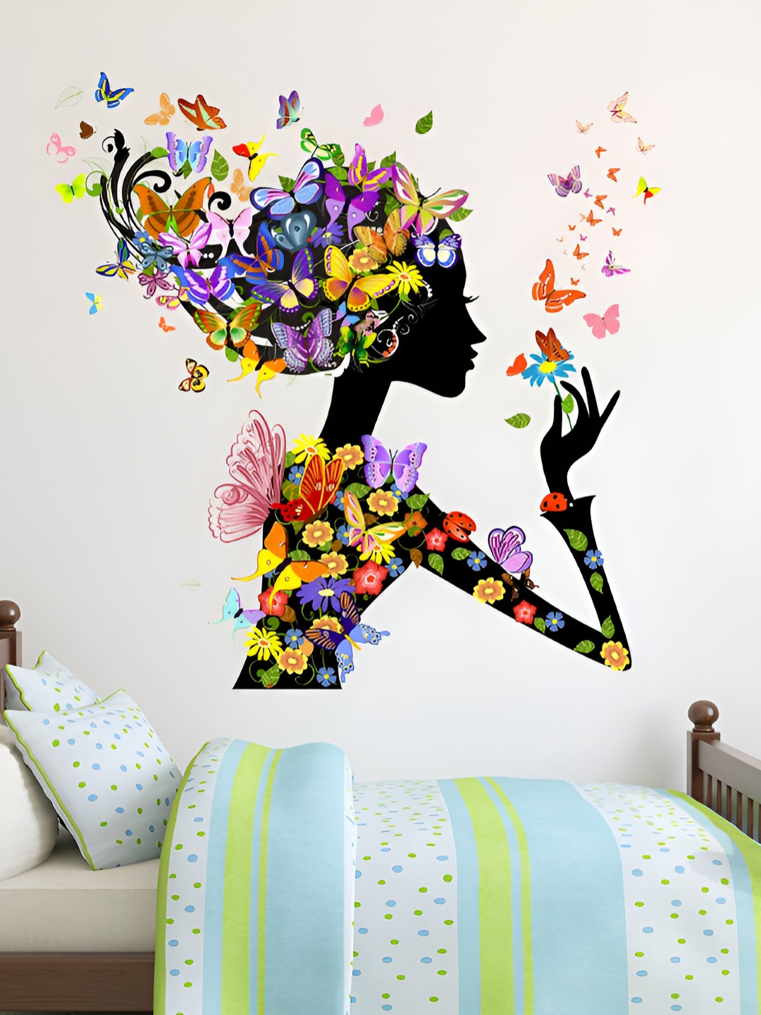 LANSTICK Purple & Yellow Printed Water Proof Wallpaper