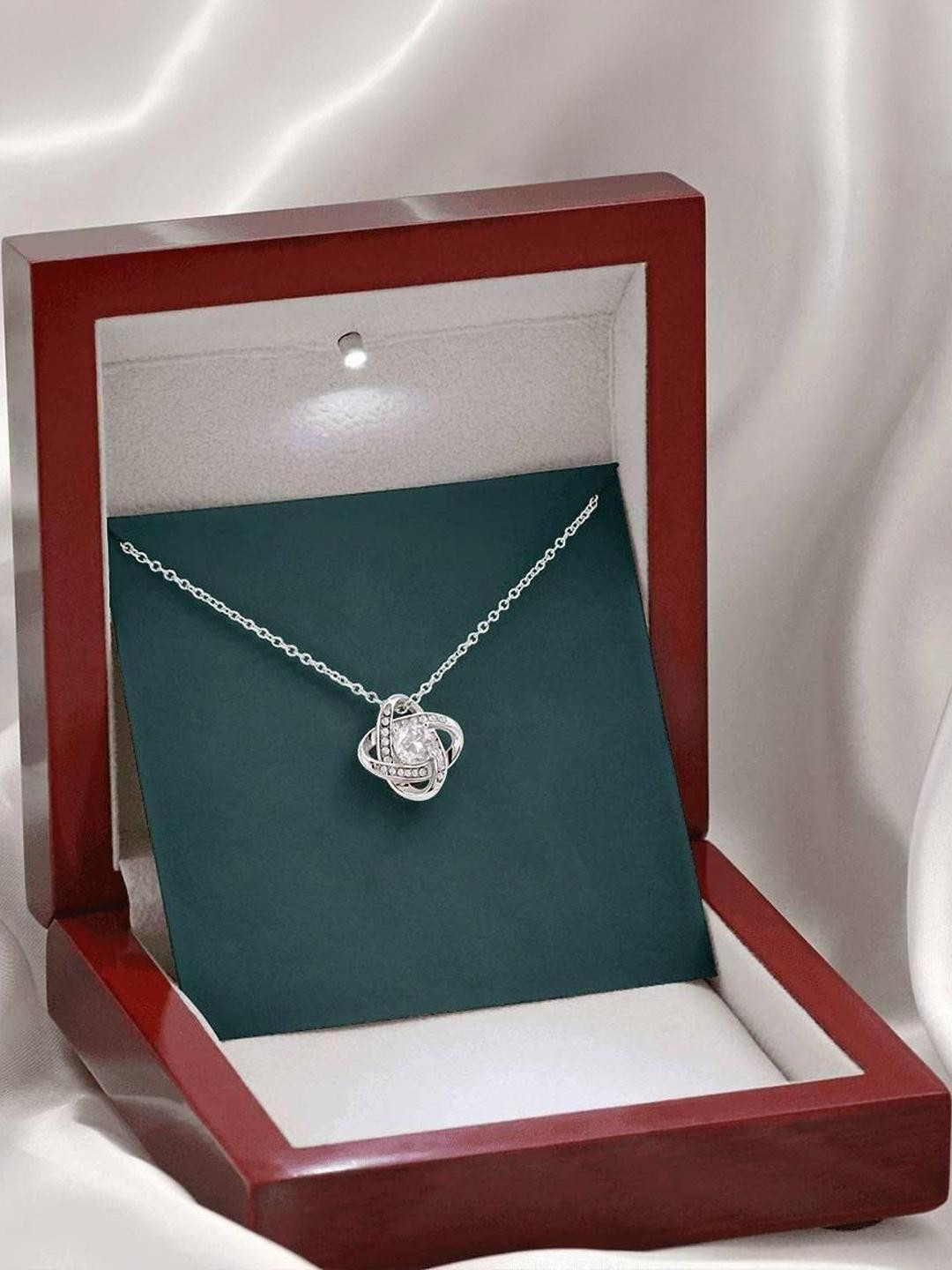Sterling Silver Gift MOM NECKLACE, GIFT FOR MOM I M SO PROUD OF YOU LOVE KNOT NECKLACE