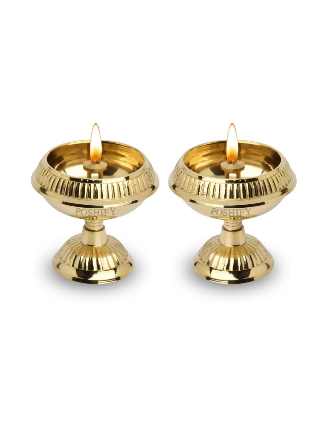 POSHIFY Kuber Nanda Brass Diya (pack of 2)- Diya for Puja, Home Decor, and Festival