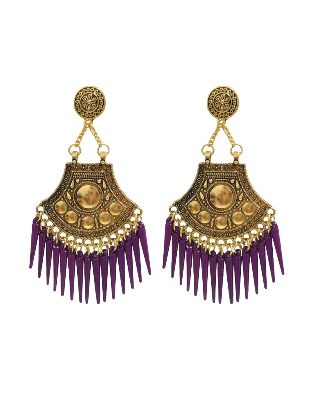 Weariton Women Purple Oxidised Earrings