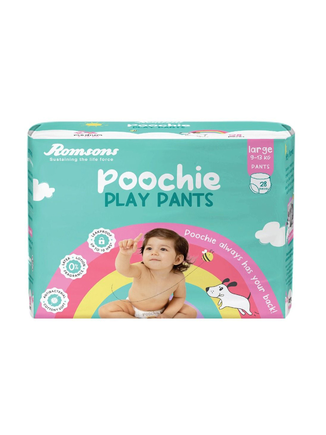 Romsons Poochie Play Pants Baby Diaper- L- 28 Diaper