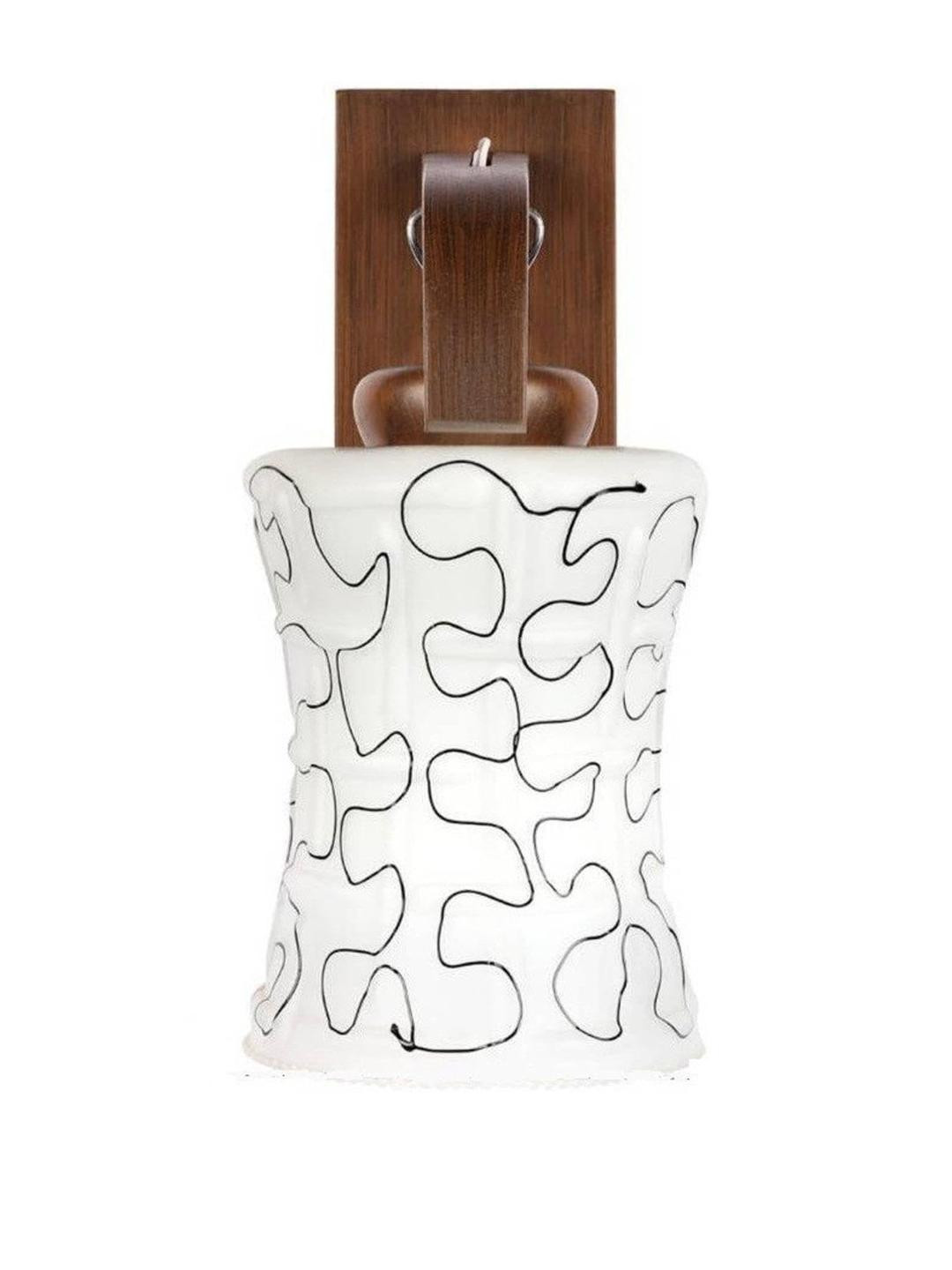 Somil Premium Designer Glass  Wall / Night  Lamp  Elegant  & Stylish Dcor Accent for Modern Interiors, color, Black, White, Size:- 18 X 31 X 28.5 CM