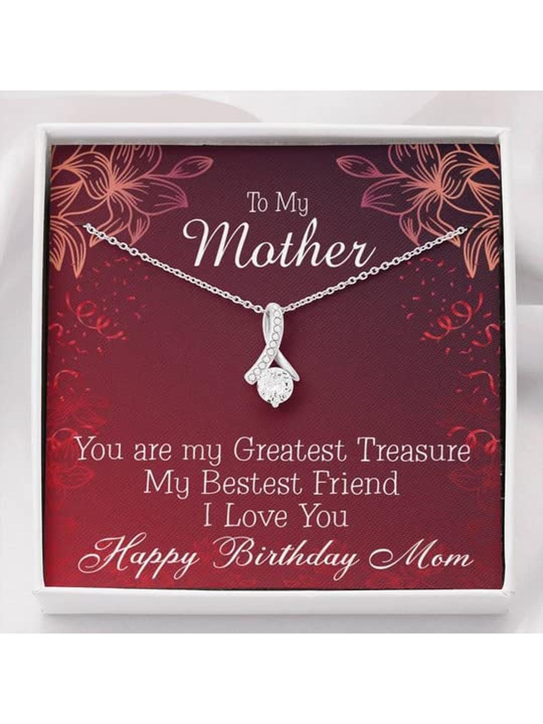 Sterling Silver Gift MOM NECKLACE, GIFT FOR MOM YOU ARE MY GREATEST TREASURE ALLURING BEAUTY NECKLA