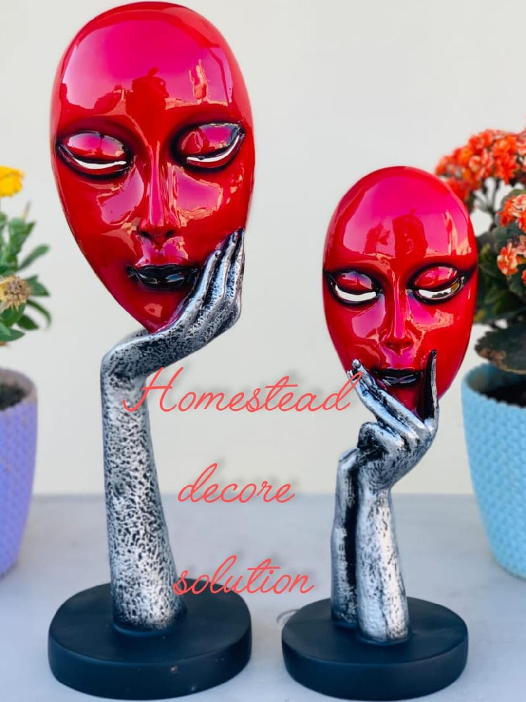 HOMESTEAD DECORE SOLUTION Set Of 2 Lady Face Showpieces