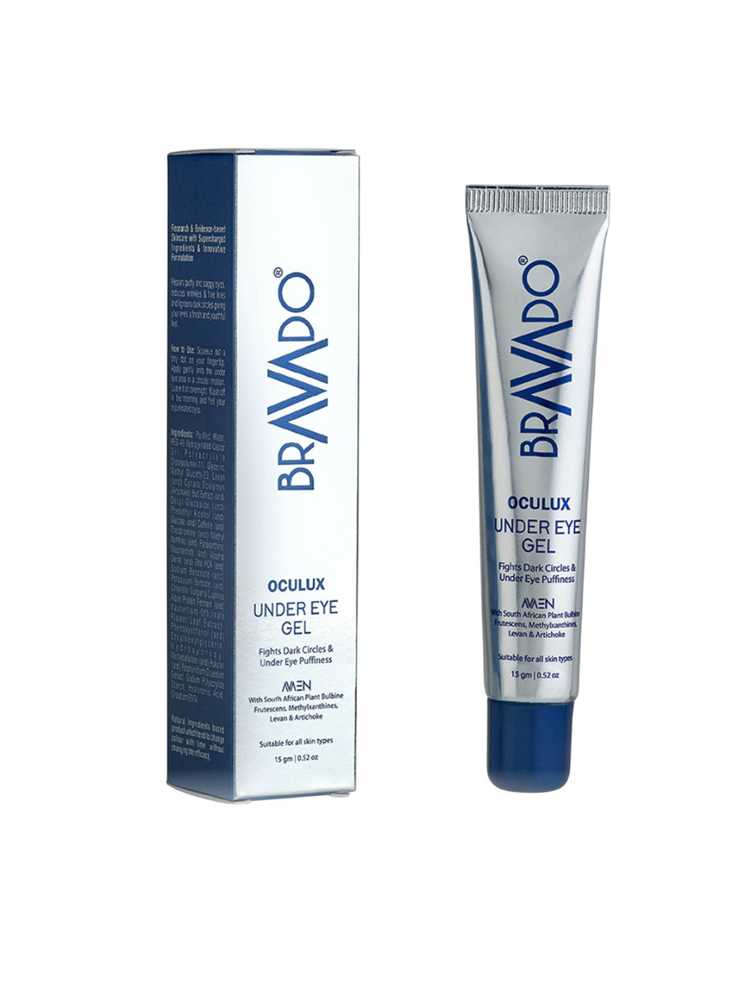 Bravado Oculux Under Eye Gel for Dark Circles, Wrinkles, Hydrating & Anti ageing -15ml