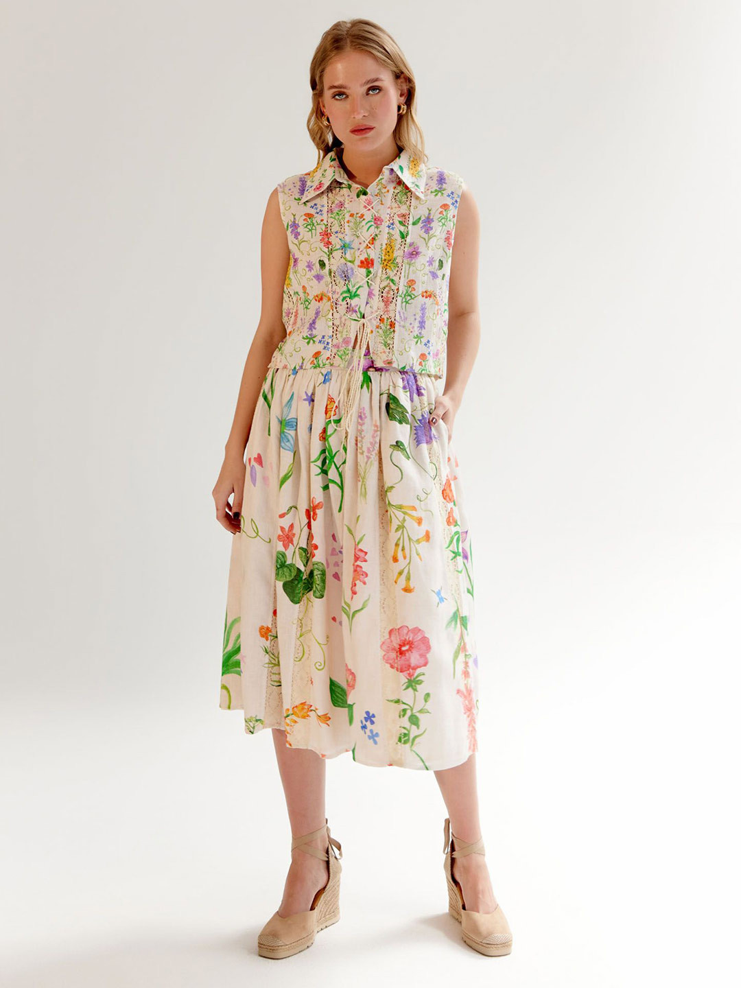 NOIB Freya Shirt Women Floral Print Shirt Collar Shirt Style Top