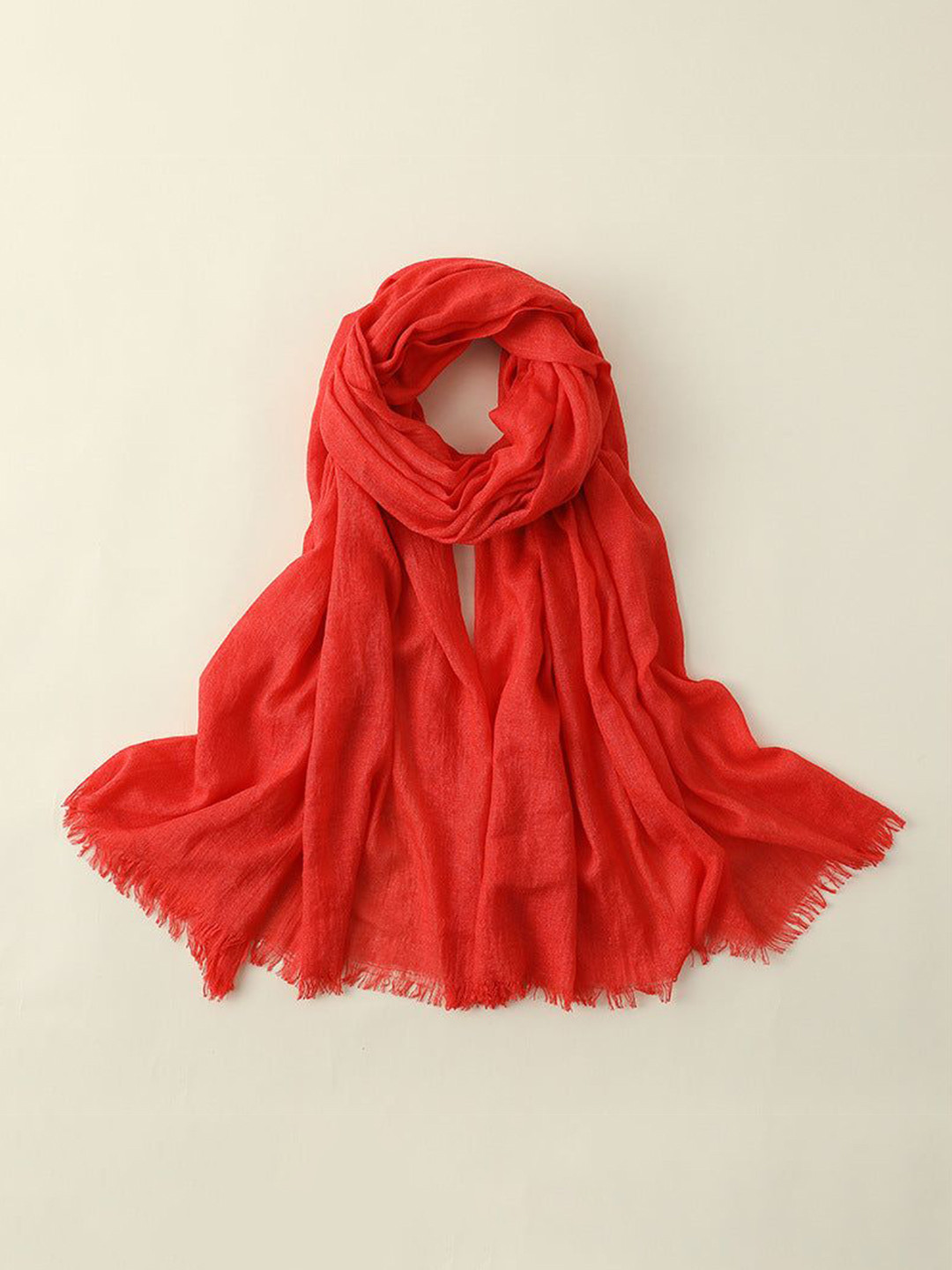 QUECY Women Silk Frayed Broder Stole