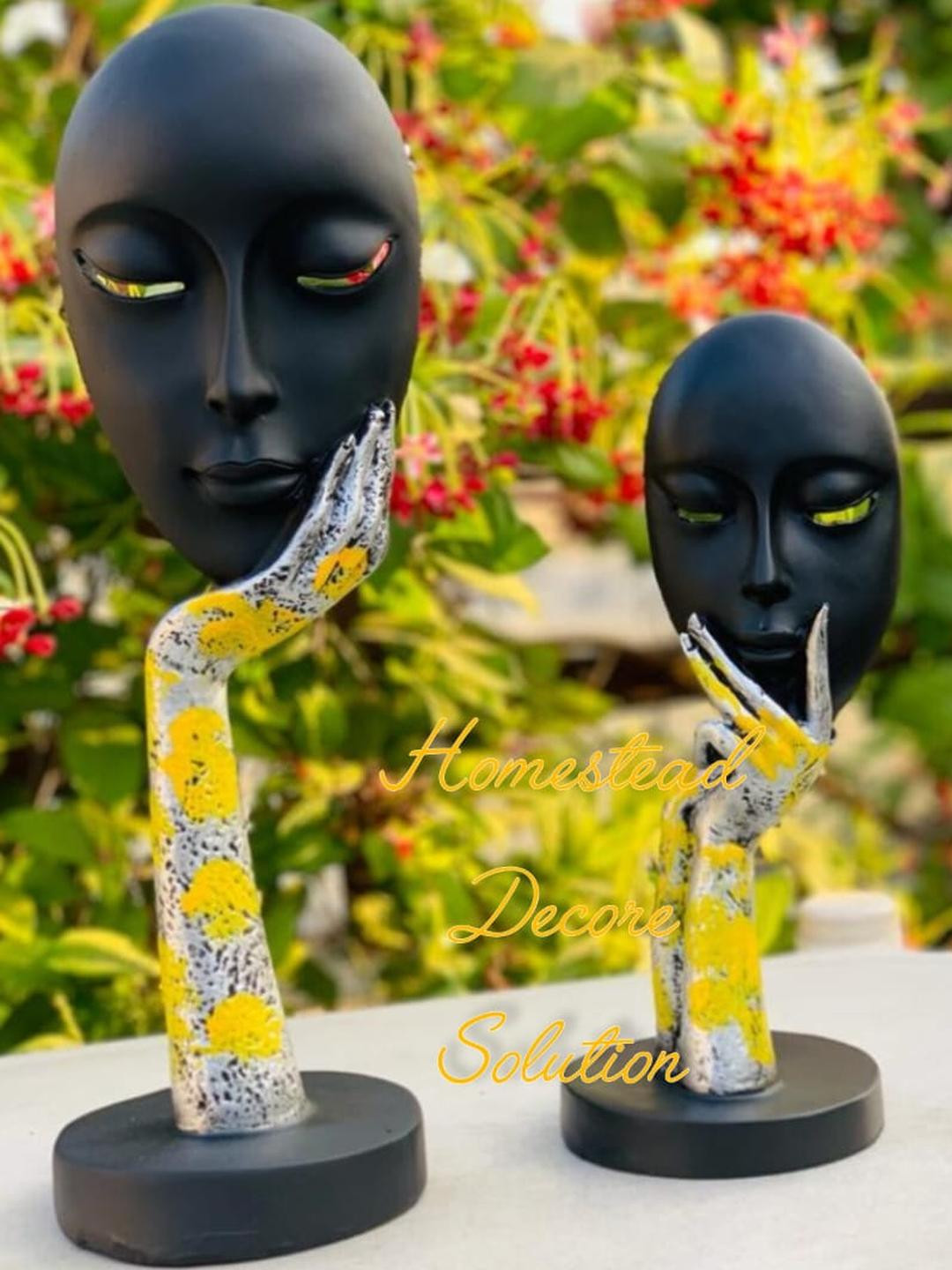 HOMESTEAD DECORE SOLUTION Set Of 2 Lady Face Showpieces