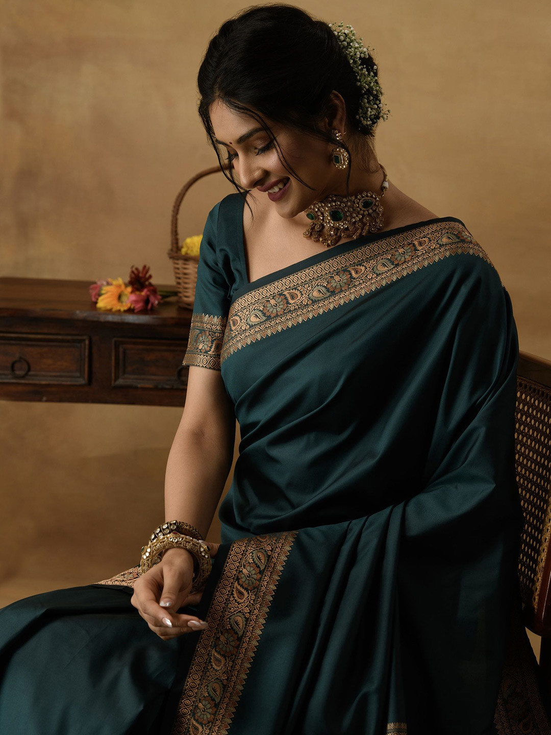 Sangria Zari Work Traditional Mysore Silk Saree