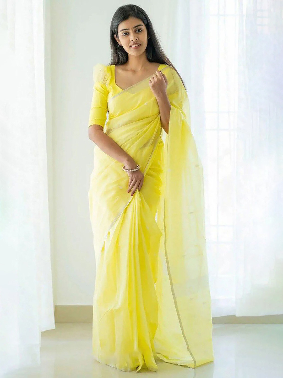 KALINI Women Soft Banarasi Saree With Blouse Piece