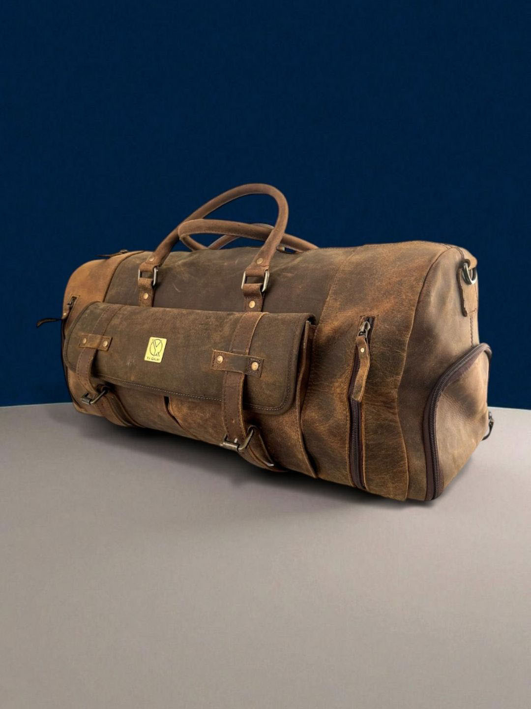 Ya Qalbi Unisex Large Leather Duffel Bag