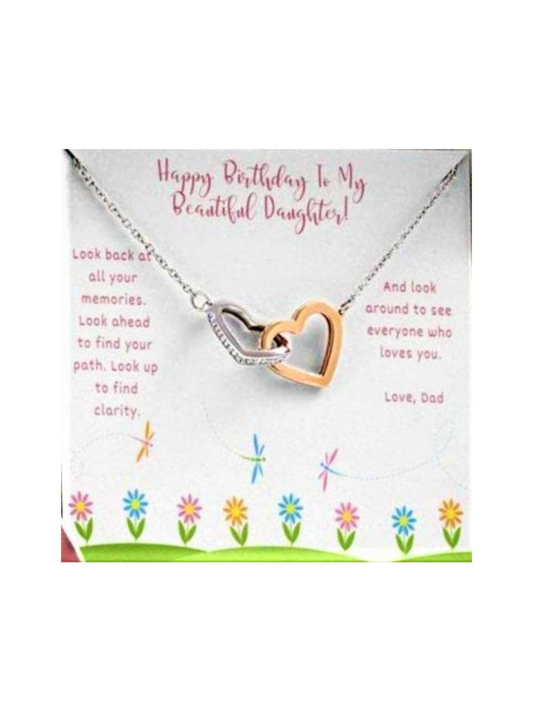 Sterling Silver Gift Daughter Necklace, Gift To Daughter Gift Necklace Message Card Birthday Neckla