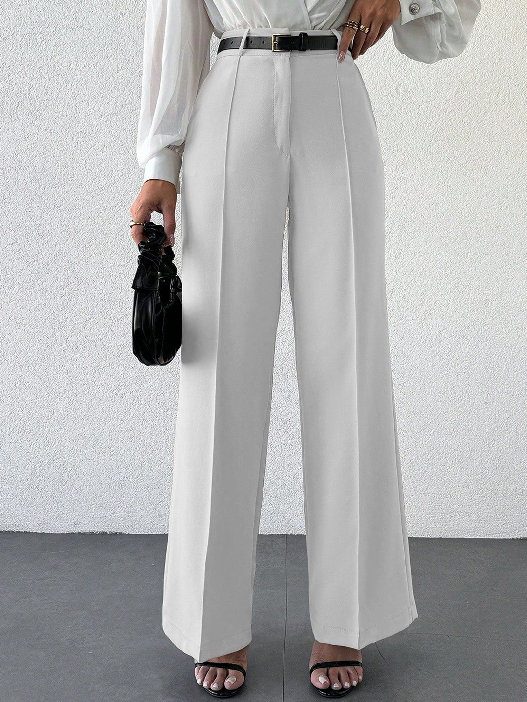 CORSICA Women Relaxed Loose Fit High-Rise Cotton Wide Leg Trousers