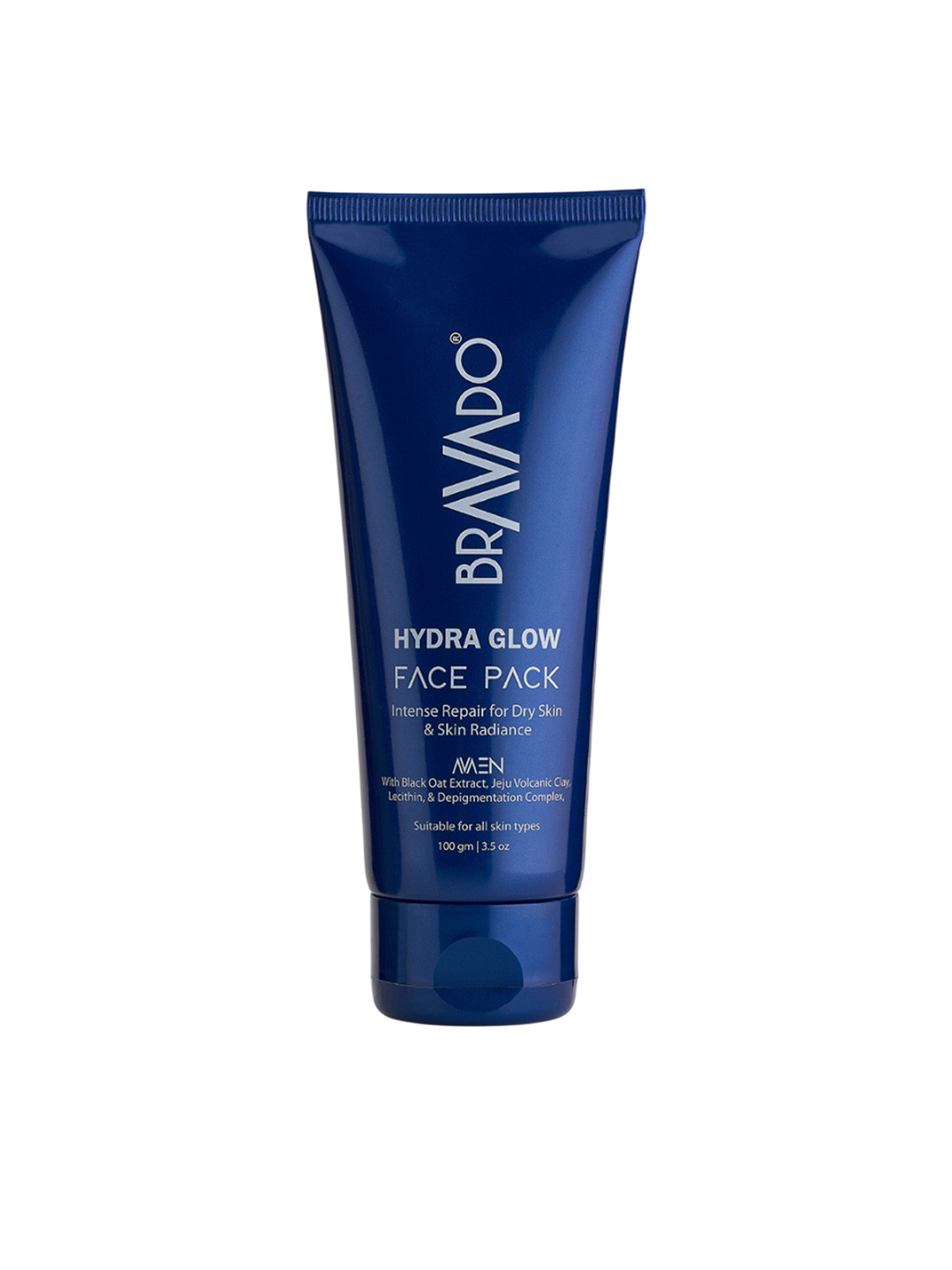 Bravado Hydra Glow Face Pack for Deep Cleansing, Moisturizing, Anti-Ageing, Tan 100g