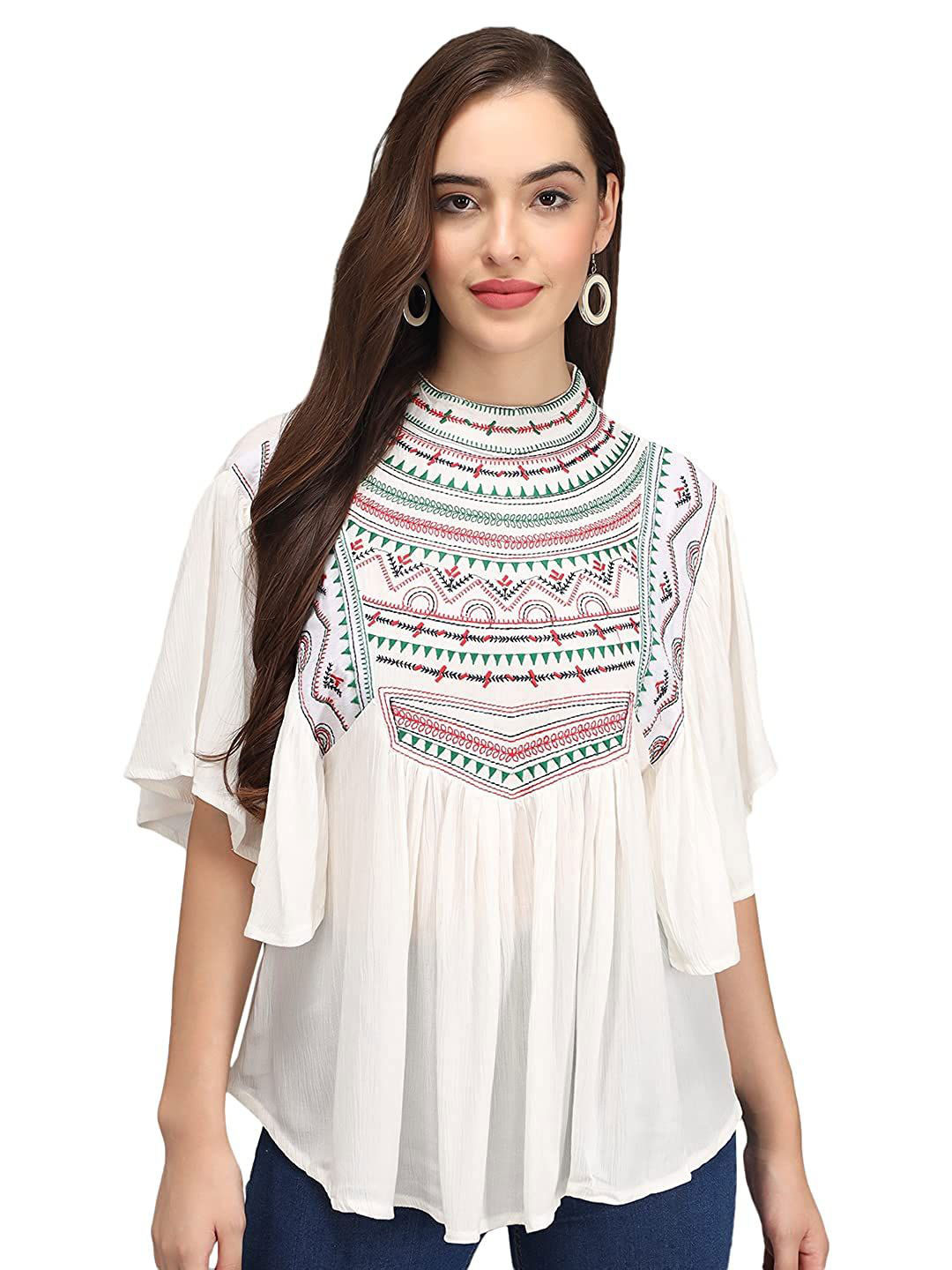 IB STYLES Women Flared Sleeve Top