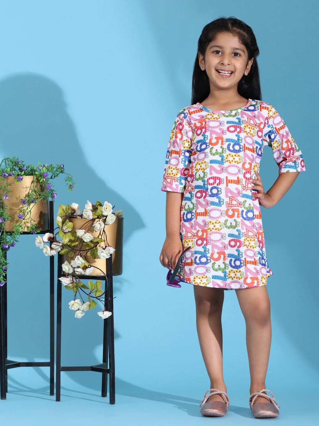 SPIN N TALES Girls Printed A-Line Dress