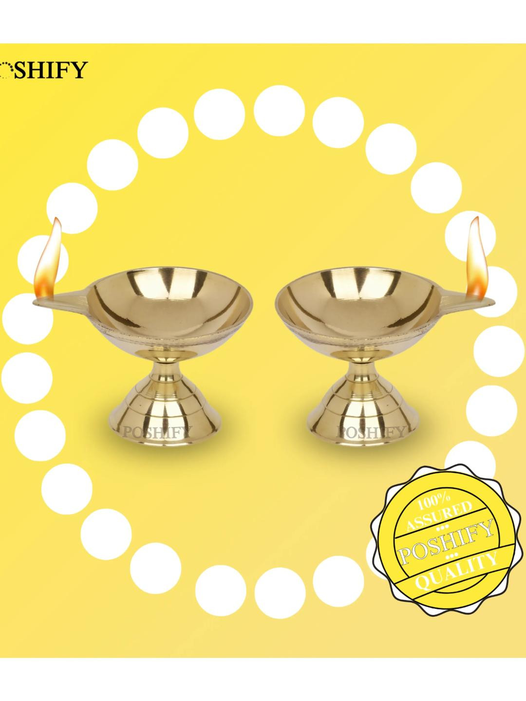 POSHIFY Brass Diya - Pack of 2