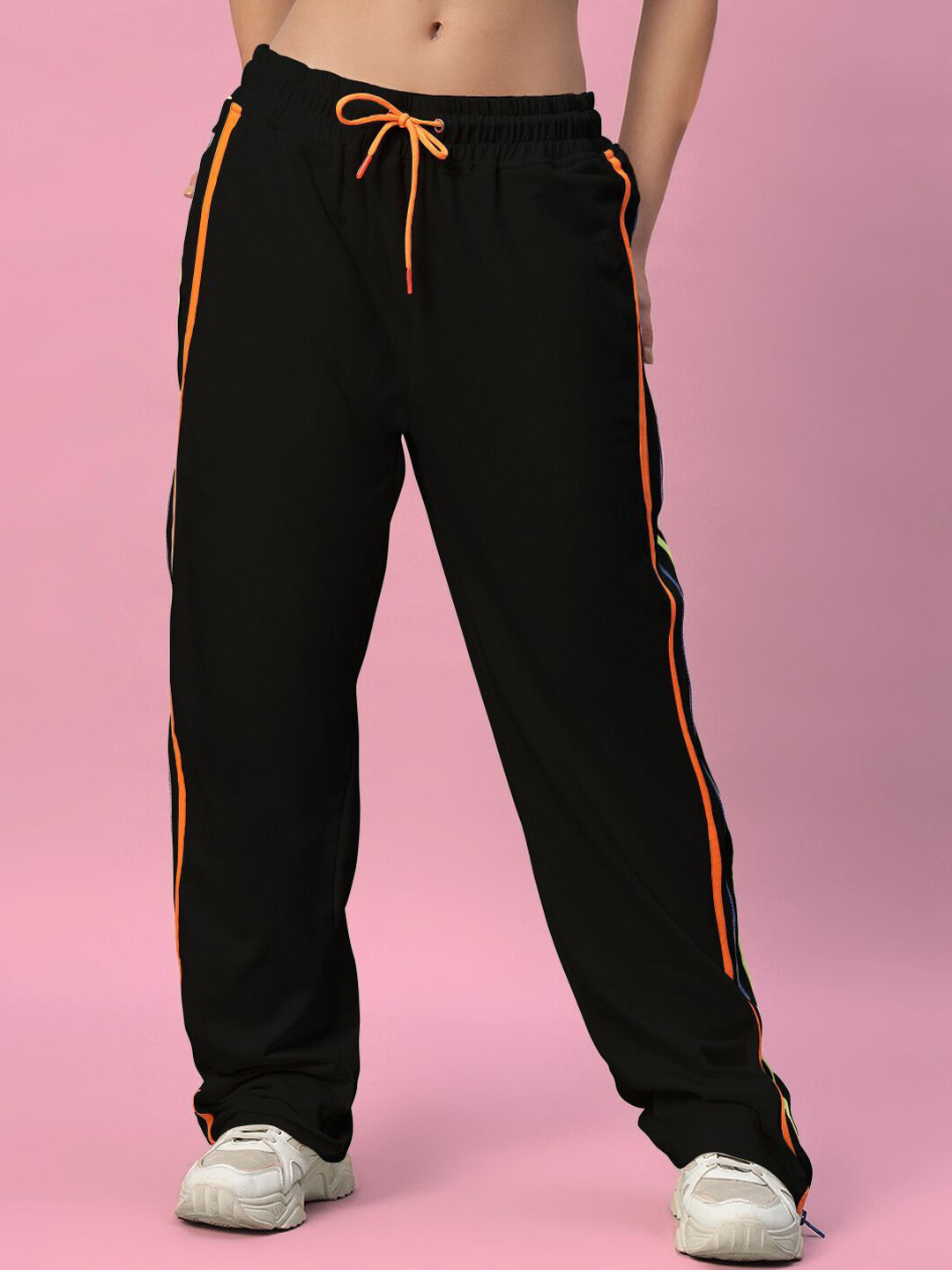 WEARDUDS Women Relaxed Fit Mid-Rise TrackPants