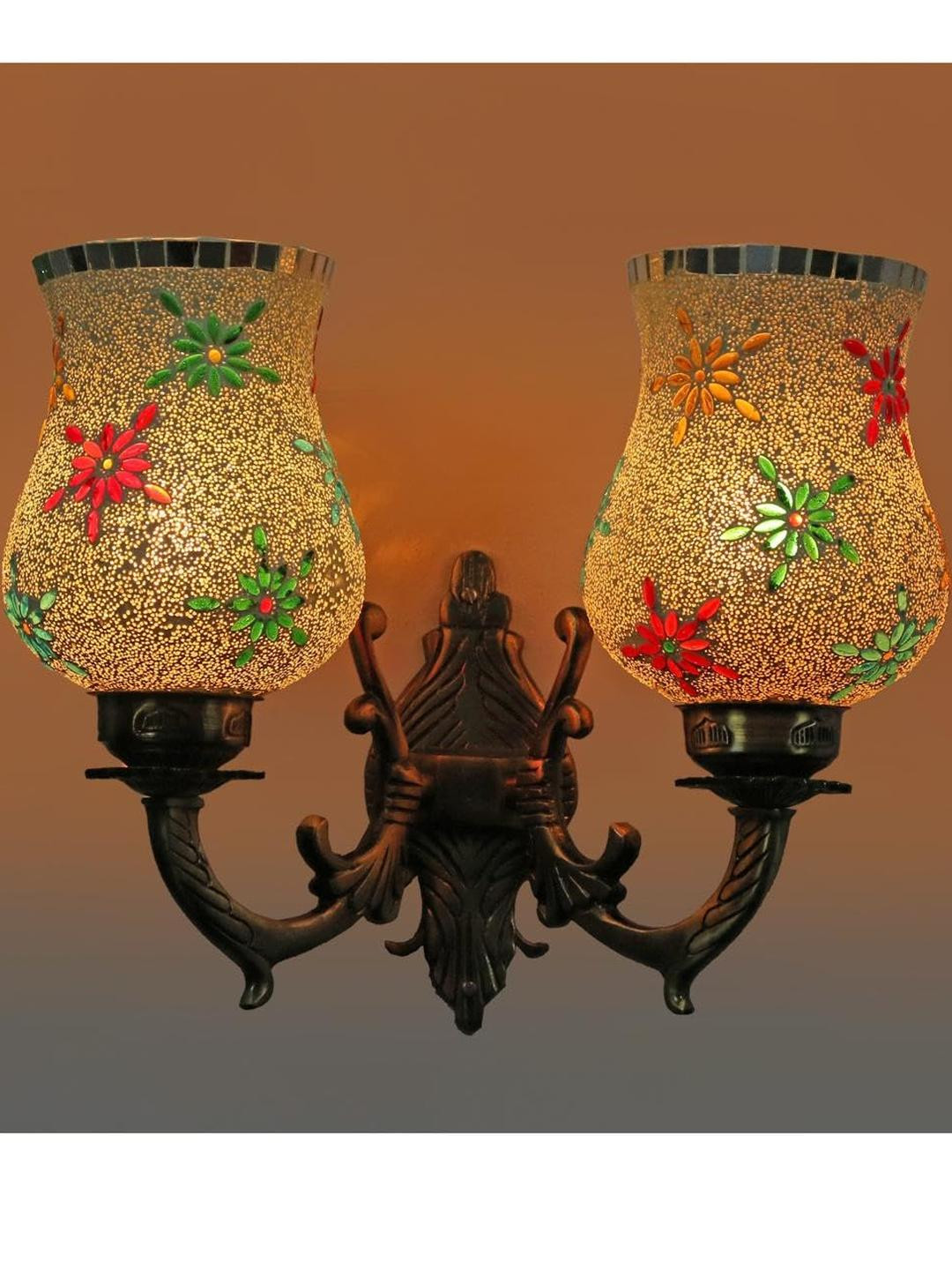 Somil Premium Designer Glass Wall / Night Lamp  Elegant & Stylish Dcor Accent for Modern Interiors, color- Multicolor- Size, 21.5 X 29 X 37 CM