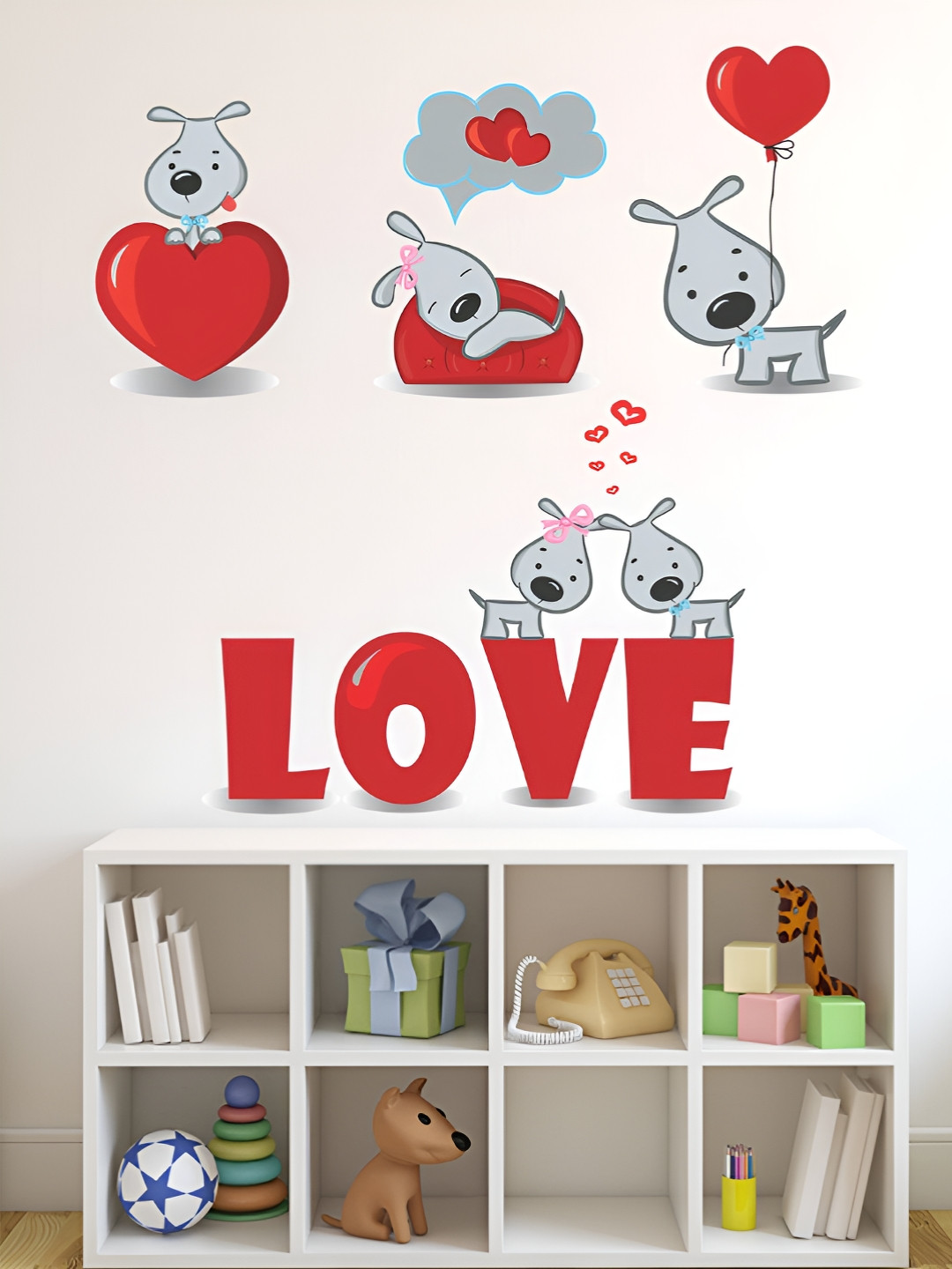 LANSTICK Printed Dog With Love Wall Sticker