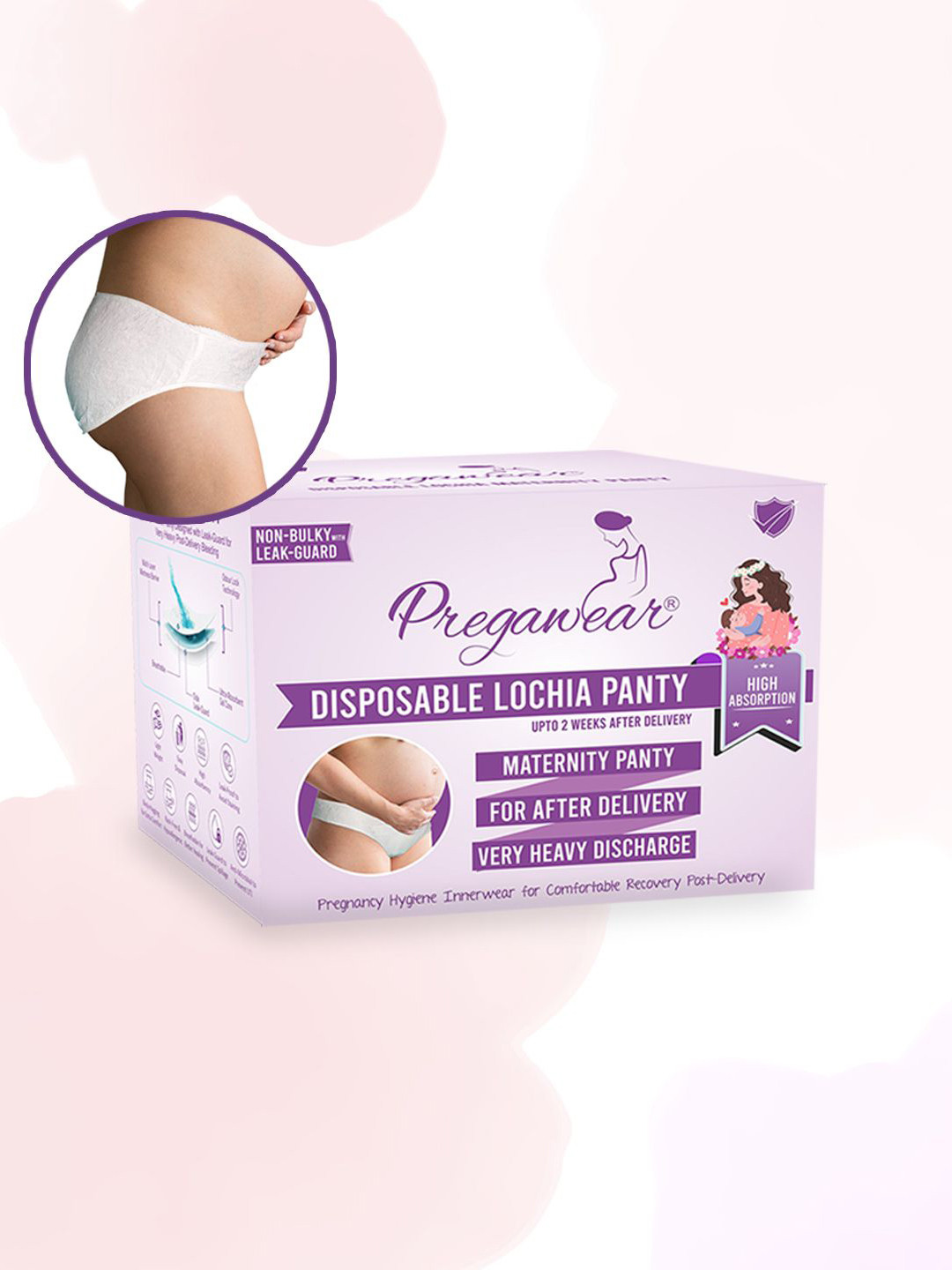 Pregawear 10Pc Disposable Post Delivery Maternity Heavy Flow Lochia Briefs