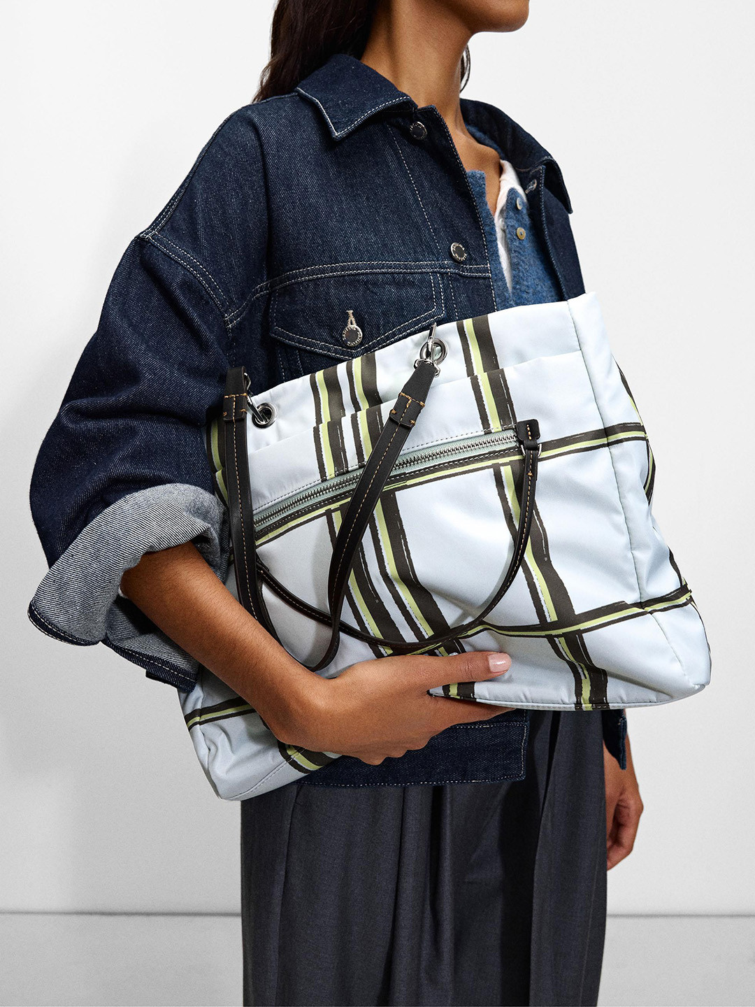 PARFOIS Checked Structured Shoulder Bag