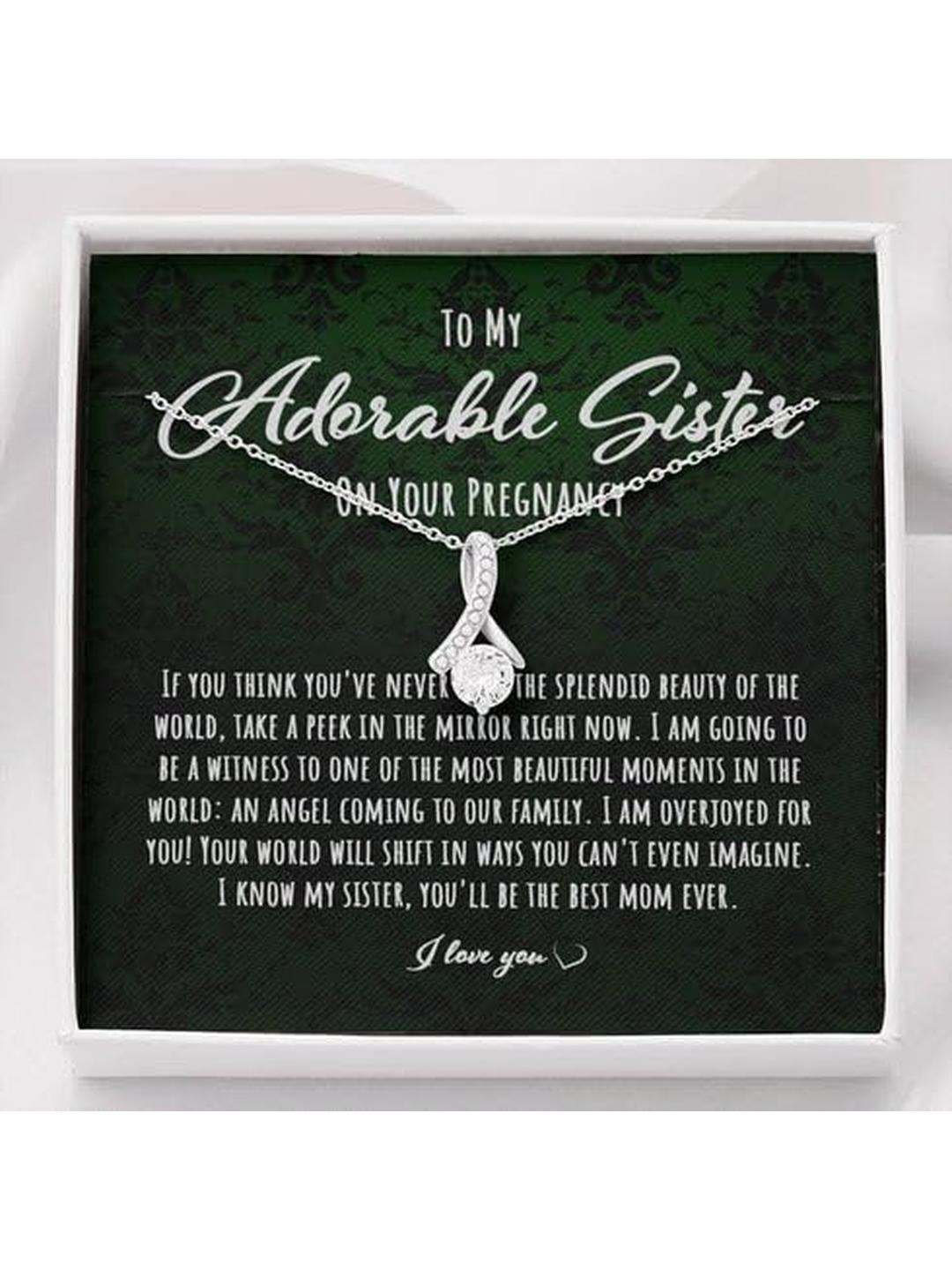 Silver Rakhi Gift Sister Necklace, Pregnancy Gift, Expecting Mom Gift For Sister  Alluring Beauty