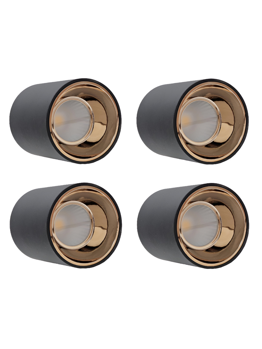 Mufasa Black & Gold 4 Pieces Cylinder Shaped 12 Watt Ceiling Lamps