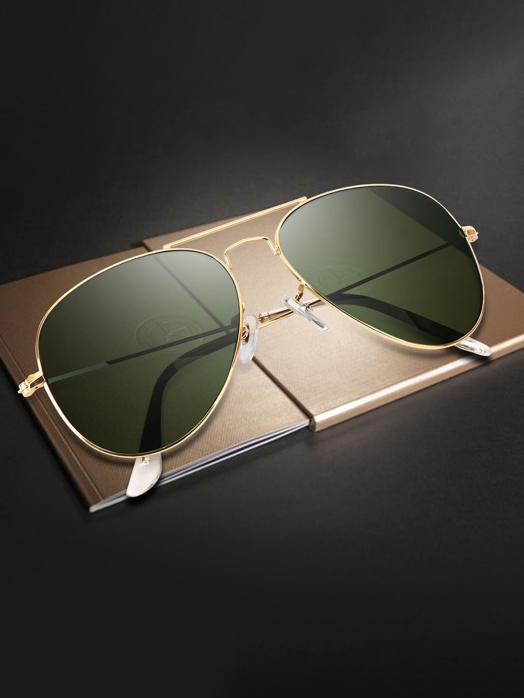 Irayz Unisex Aviator Sunglasses with UV Protected Lens 5054-Gold-Green